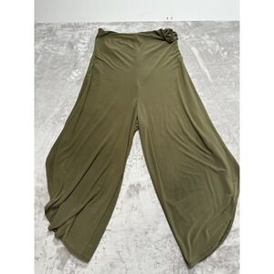 Nik and Nash Jumper Pants‎ Women's Size Large Olive Green Super Wide Flare Leg